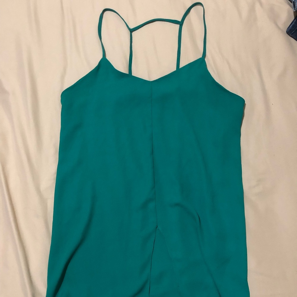 Green chiffon forever 21 tank top